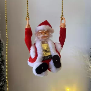Papá Noel electrónico colgante equilibrista de 40 cm