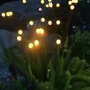 Bolitas led flexibles con 6 luces cálidas solares recargables con estaca de 70 cm