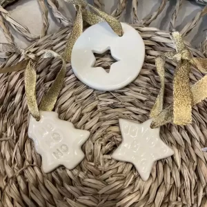 Adornos navideños en cerámica x3 unidades