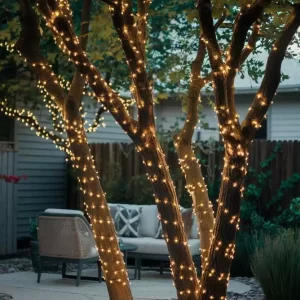 Luz lineal led c/panel solar c/estaca cable verde oscuro