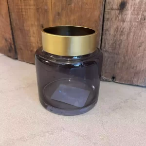 Florero fume con dorado 10 cm