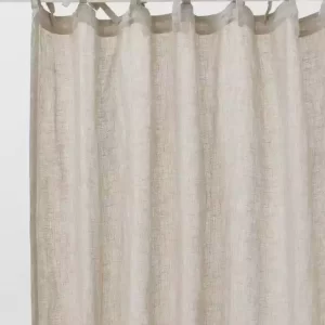 Cortina de lazos color piedra de gasa 2,20 de alto cada paño