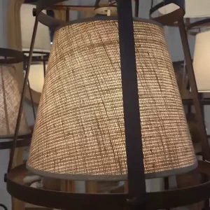 Lámpara colgante en arpillera hierro y cadena Nord-Sea 2 grande