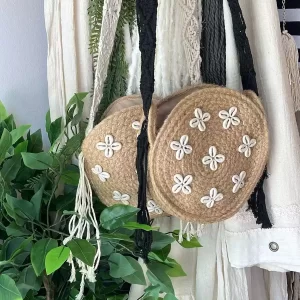 Bandoleras en yute y tiras blancas o negras